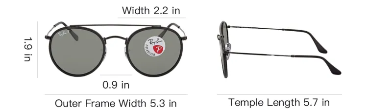 RayBan Metal Round Sunglasses Unisex Black-3