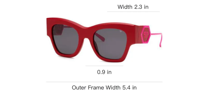 PHILIPP PLEIN Acetate Square Sunglasses Women's Red-1