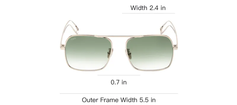 TOD'S Metal Rectangular Sunglasses Men's Gold-4