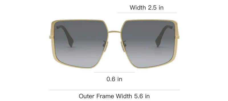 FENDI Metal Irregular Shape Sunglasses Women's Gold-2