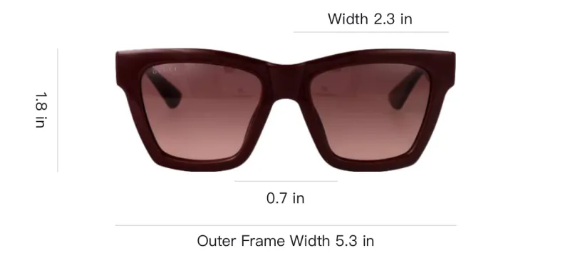 GUCCI Plastic Square Sunglasses Women's Red-2