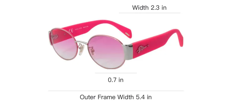 Police Metal Oval Sunglasses Women's Red-1