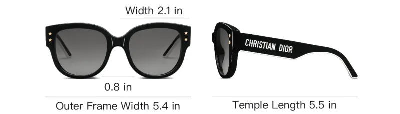 DIOR Acetate Irregular Shape Sunglasses Women's Black-5