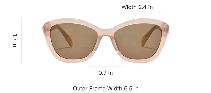 Fakeme Plate Frame Butterfly Sunglasses Unisex Nude-3