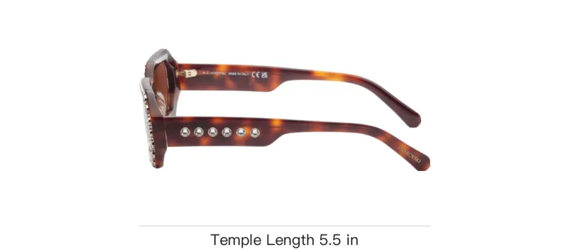 Swarovski Plastic Irregular Shape Sunglasses Women's Tortoiseshell-3