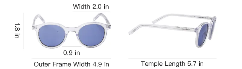 SAINT LAURENT Acetate Oval Sunglasses Unisex Transparent-3