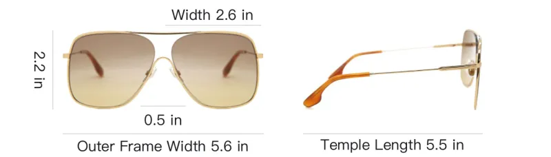 Victoria Beckham Aviator Sunglasses Women's Gold-3