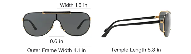 VERSACE Aviator Frame Sunglasses-4