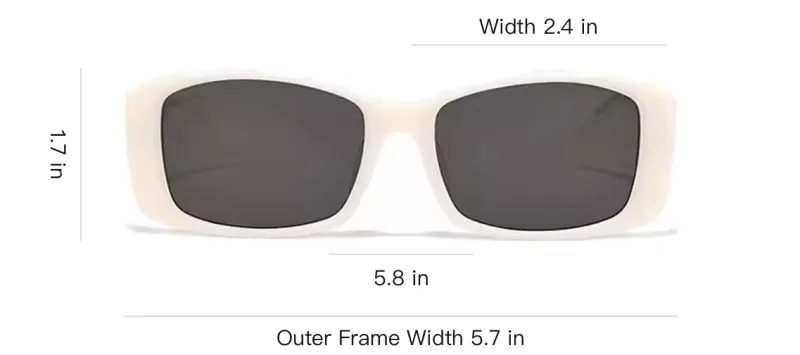 Fakeme Rectangular Sunglasses Women's White-3