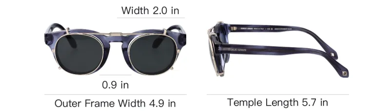 GIORGIO ARMANI Acetate Round Sunglasses Men's Blue-4