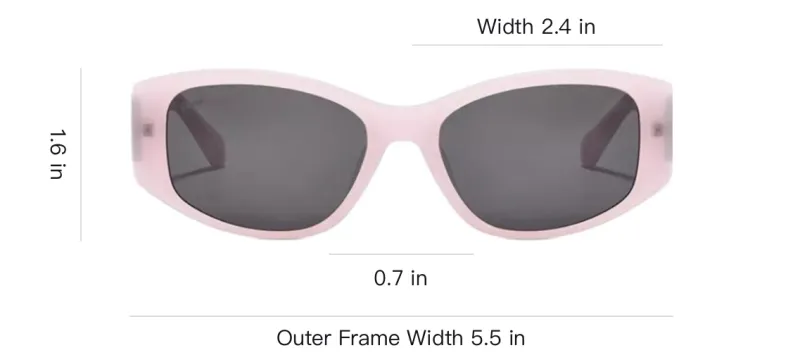 Fakeme Plate Frame Irregular Shape Sunglasses Unisex Pink-3