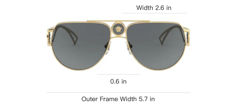 VERSACE Double Bridge Aviator Frame Sunglasses-2