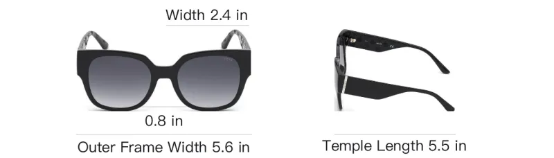 GUESS Polycarbonate Square Sunglasses Women's Black-3