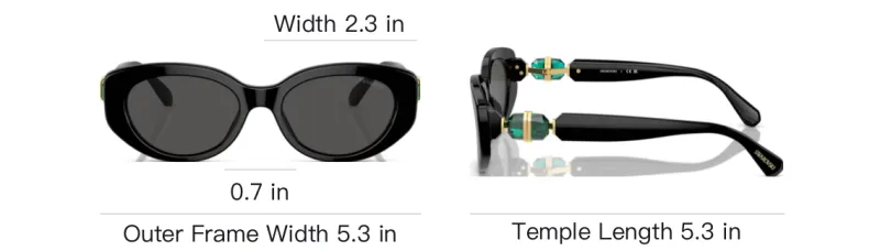 Swarovski Lucent Acetate Crystal Irregular Shape Sunglasses Women's Black-5