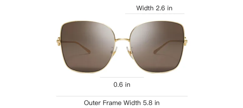 TORY BURCH Metal Irregular Shape Sunglasses Unisex Gold-3