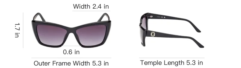 GUESS Plastic Butterfly Sunglasses Women's Black-3