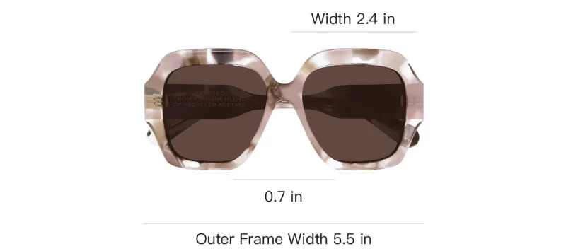 Chloe Recycled Acetate Irregular Shape Sunglasses Women's Pink-2