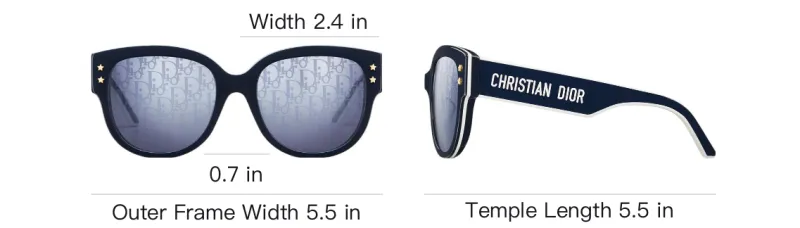 DIOR Acetate Round Sunglasses Women's Marine Blue-3