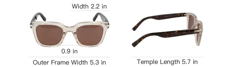 DIOR Acetate Square Sunglasses Unisex Transparent-4