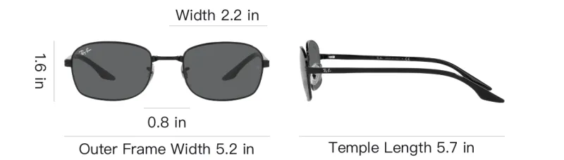 RayBan Metal Irregular Shape Sunglasses Unisex Black-3