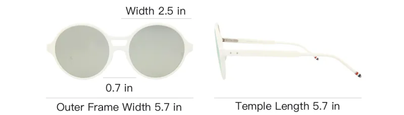 THOM BROWNE· Acetate Round Sunglasses Unisex White-3