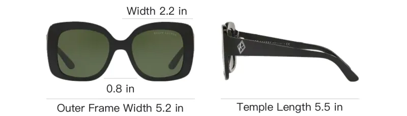 Ralph Lauren Acetate Irregular Shape Sunglasses Women's Black-3