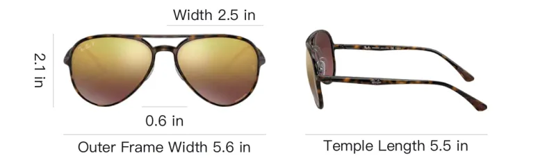 RayBan Injection Aviator Sunglasses Unisex Brown-3