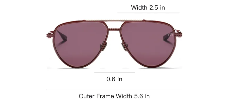 Valentino Titanium Aviator Sunglasses Women's Red-3