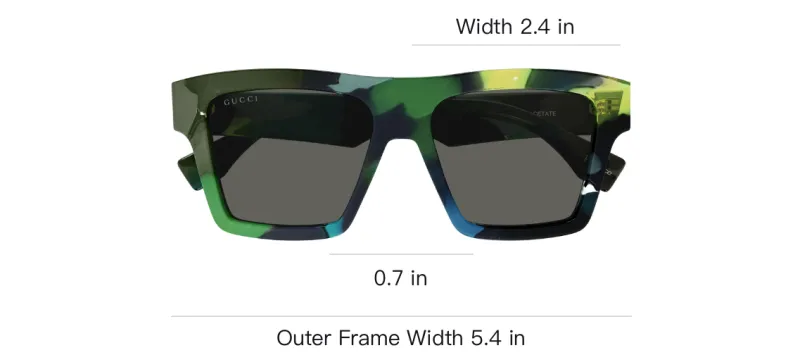 GUCCI Recycled Acetate Irregular Shape Sunglasses Unisex Camouflage-2