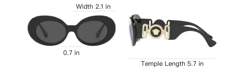 VERSACE Oval Sunglasses Gray-3