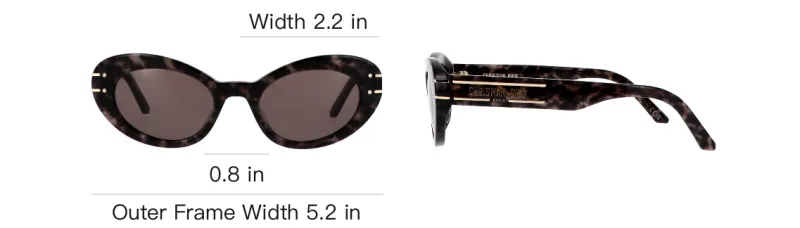 DIOR Acetate Metal Cat Eye Sunglasses Women's Black-3