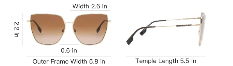 Burberry Metal Butterfly Sunglasses Women's Gold-3