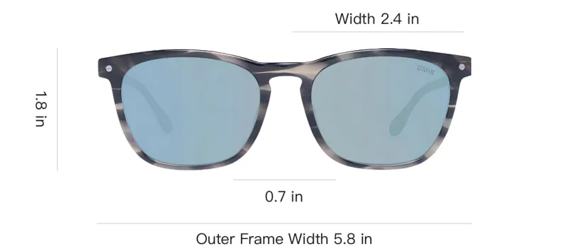 BMW Plastic Square Sunglasses Men's Gray-3