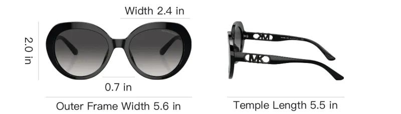 MICHAEL KORS Acetate Oval Sunglasses Unisex Black-4