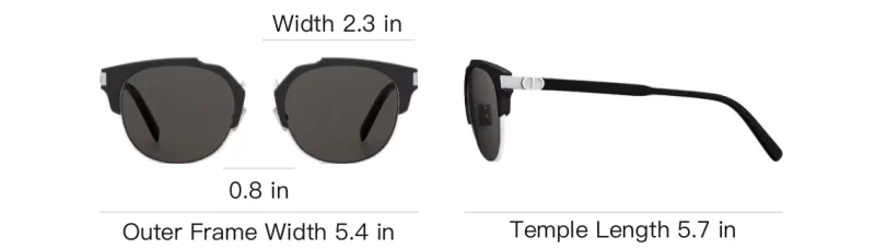 DIOR Acetate Aluminum Oval Sunglasses Men's Black-3