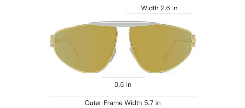 LOEWE Metal Irregular Shape Sunglasses Women's Gold-2