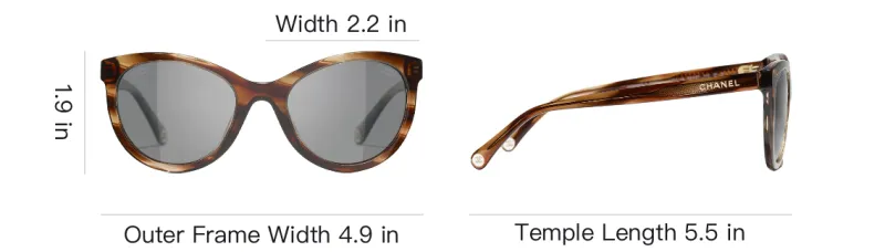 CHANEL Acetate Irregular Shape Sunglasses Men's Tortoiseshell-4