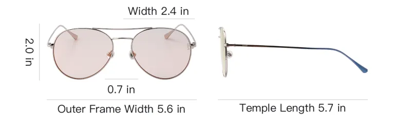 VEDI VERO Polyamide Nylon Aviator Sunglasses Unisex Silver-4