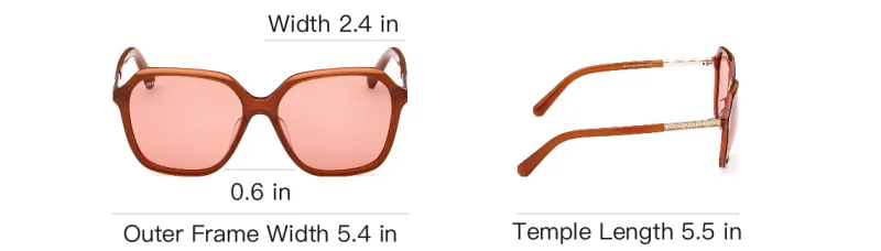 Swarovski Plastic Irregular Shape Sunglasses Women's Brown-5