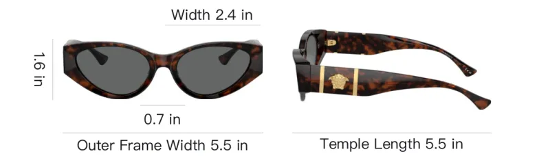VERSACE Eyewear Havana Oval frame Sunglasses-5