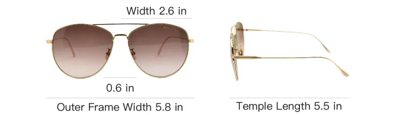 TOM FORD Sunglasses Unisex Gold-3