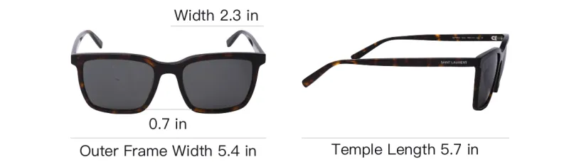 SAINT LAURENT Acetate Square Sunglasses Men's Tortoiseshell-3