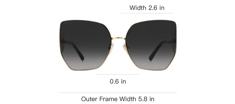 Jimmy Choo Metal Irregular Shape Sunglasses Women's Black-2