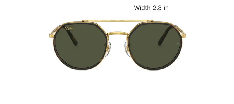 RayBan Metal Irregular Shape Sunglasses Unisex Gold-3