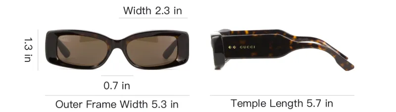 GUCCI Rectangular Frame Sunglases-3