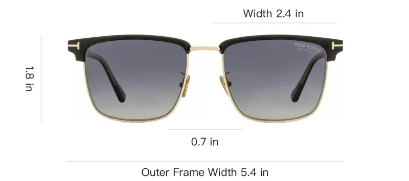 TOM FORD Plastic Metal Square Sunglasses Men's Black-3