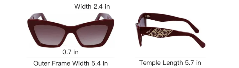 FERRAGAMO Plastic Cat Eye Sunglasses Women's Red-3