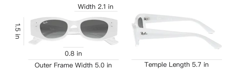 RayBan Injection Irregular Shape Sunglasses Unisex White-3