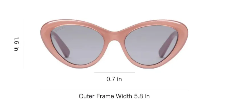 GUCCI Cat Eye Frame Sunglasses Pink/Solid Grey-2