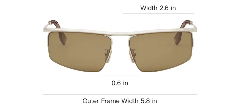 FENDI Metal Irregular Shape Sunglasses Unisex Gold-2